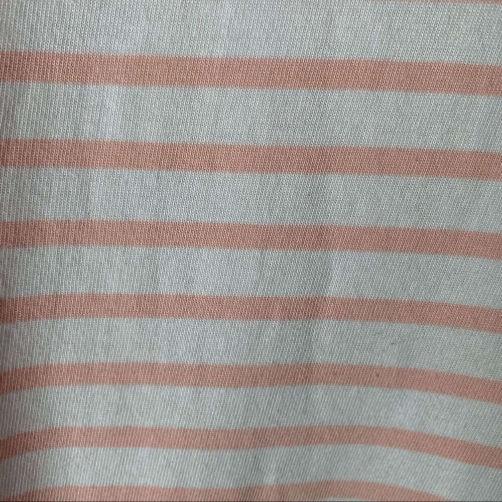 Nordstrom 1901 White Peach Striped Boatneck Long Sleeve Top Small - Picture 5 of 5